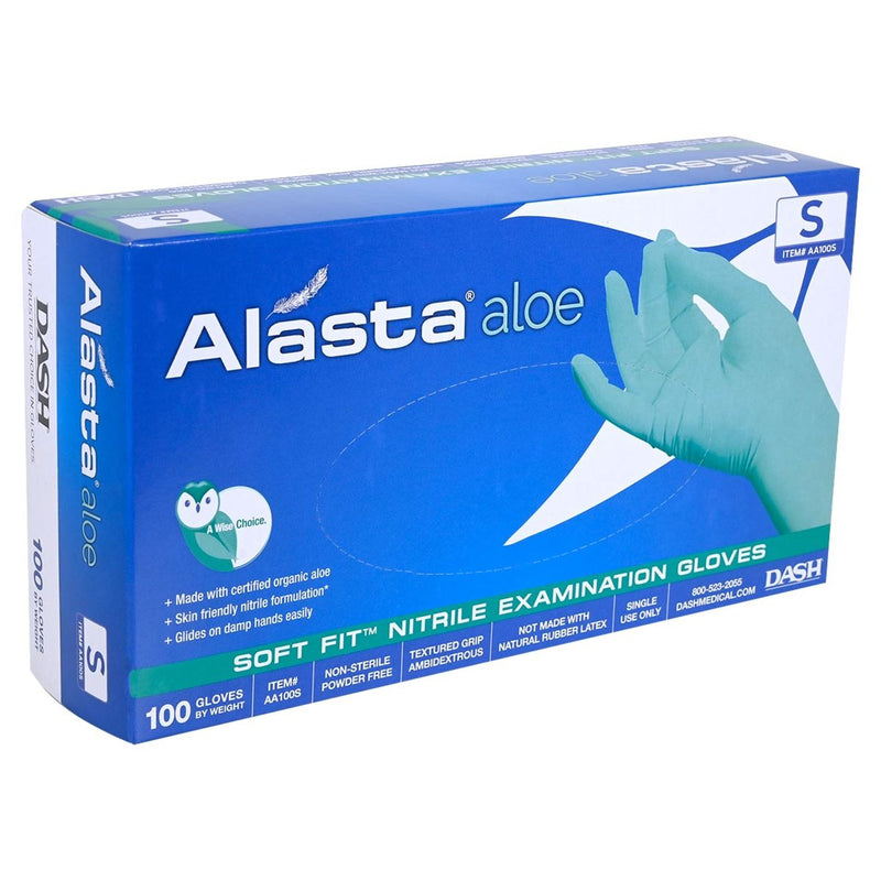 DASH Alasta Aloe Nitrile Exam Grade Disposable Gloves, Chemo Tested, Green, 3.9 mil, Box of 100, view 12 of 14