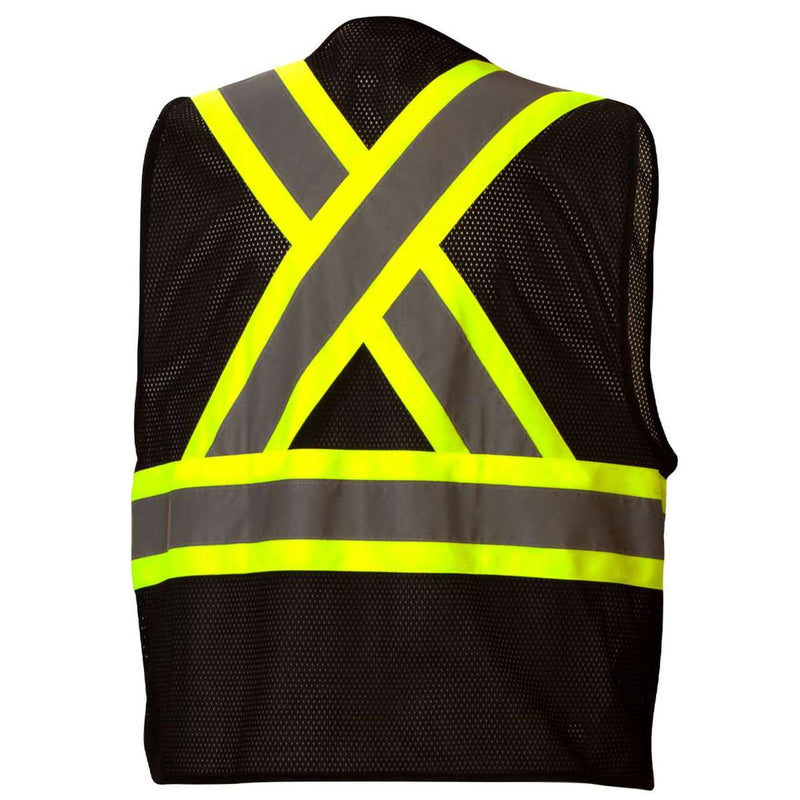 Pyramex RCZ2411 Type O Class 1 Enhanced Visibility Safety Vest Contrasting Color Trim with X Back, view 2 of 4