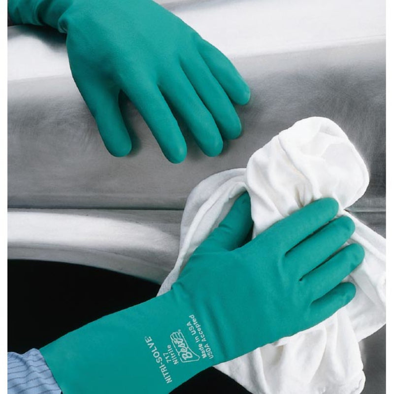 Best Nitri-Solve 730 Flock Lined Chemical Resistant Gloves - 15 mil - Single Pair (M, L ,XL ,2XL), view 1 of 2