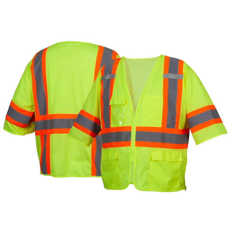 Pyramex RVZ36 Type R Class 3 Hi-Vis Two-Tone Mesh Safety Vest, view 3 of 7