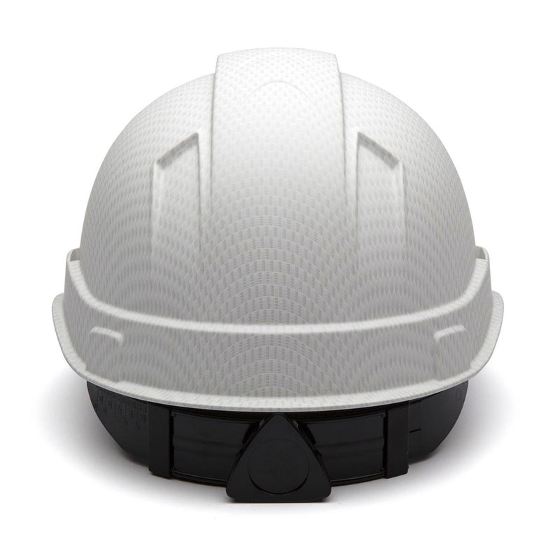 Pyramex Ridgeline Cap Style Hard Hat 4-Point Ratchet Suspension, HP44116, Matte White Graphite, view 4 of 6