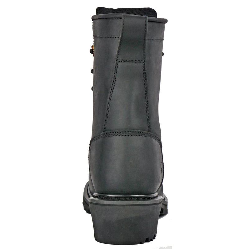 Hoss Men's Cross Cut 8" Loggers Waterproof EH Composite Toe Boots, 80114, Black, view 3 of 7