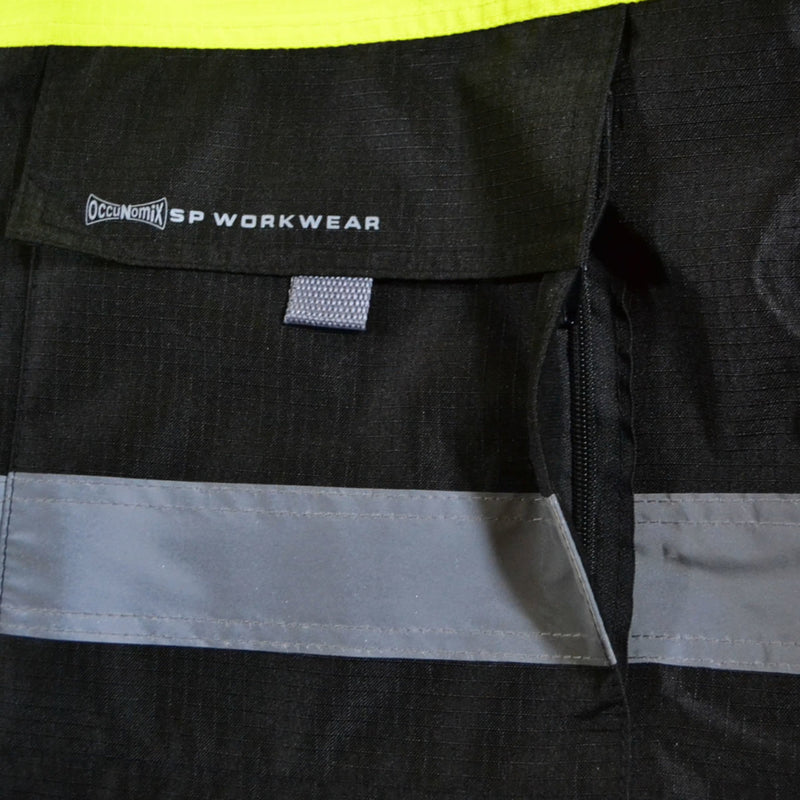 Occunomix Hi-Vis Class 3 Black Bottom Breathable Rain Jacket, SP-RSJBK, view 6 of 7