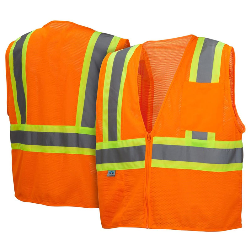 Pyramex RVZ22 Type R Class 2 Hi-Vis Contrasting Mesh Safety Vest, view 2 of 7