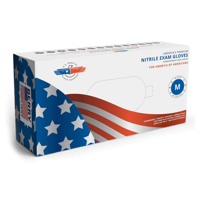 Disposable Nitrile Exam Gloves, 4 mil, Made in USA, Blue, Box of 100, view 6 of 7