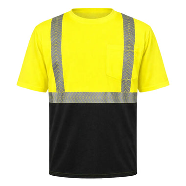 OccuNomix Type R Class 2 Hi-Vis Segmented Tape Black Bottom Short Sleeve T-Shirt, LUX-TSSP2BK