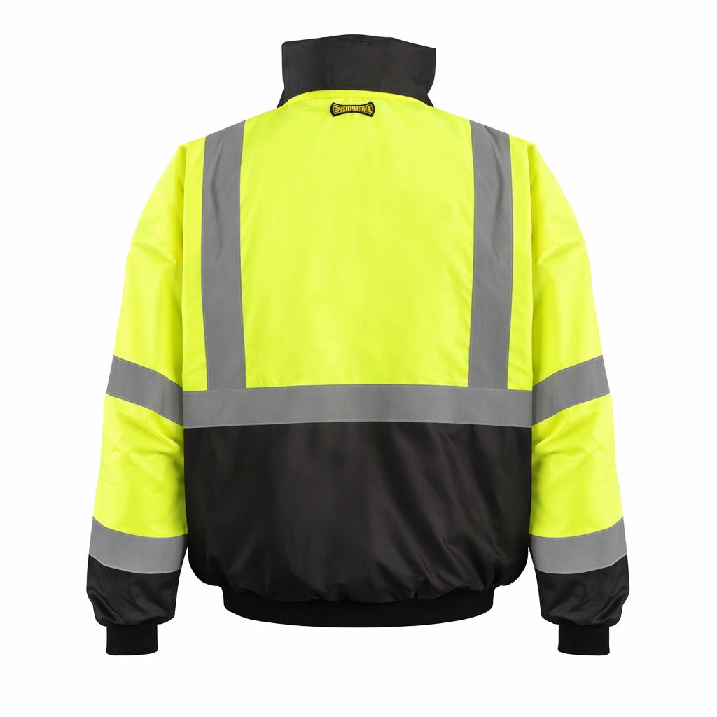 OccuNomix Type R Class 3 Hi-Vis 3-Way Black Bottom Bomber Jacket, LUX-ETJBJR