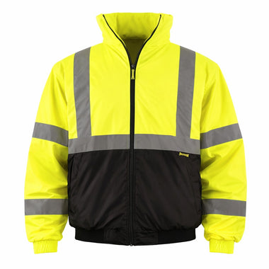 OccuNomix Type R Class 3 Hi-Vis Black Bottom Bomber Jacket, LUX-250-JB-B