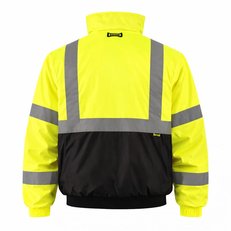 OccuNomix Type R Class 3 Hi-Vis Black Bottom Bomber Jacket, LUX-250-JB-B
