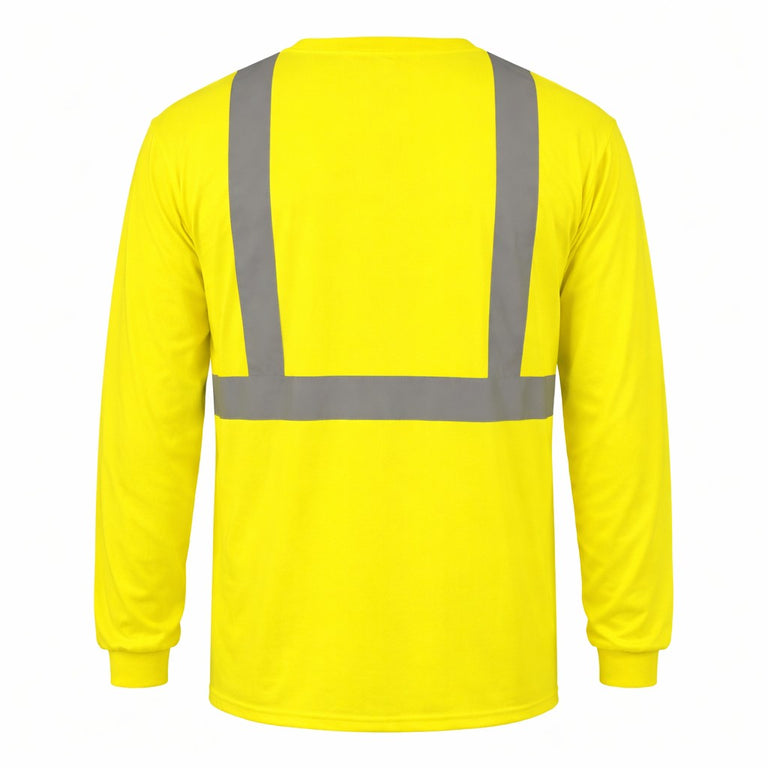 OccuNomix Type R Class 2 Hi-Vis Wicking Birdseye Long Sleeve T-Shirt, LUX-LSET2B