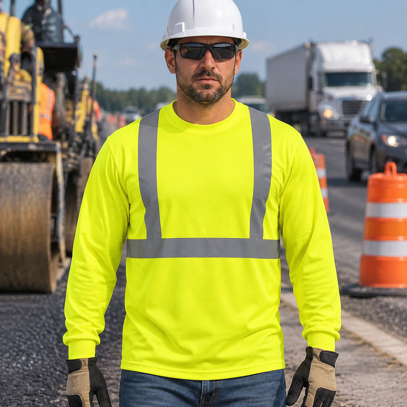 OccuNomix Type R Class 2 Hi-Vis Wicking Birdseye Long Sleeve T-Shirt, LUX-LSET2B, view 3 of 3