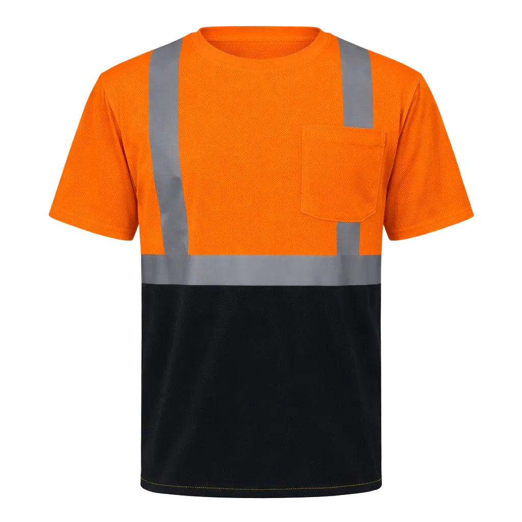 OccuNomix Type R Class 2 Hi-Vis Black Bottom T-Shirt, LUX-SSETPBK