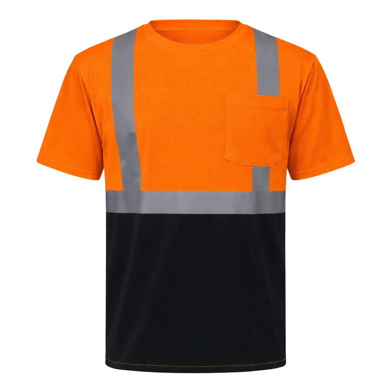OccuNomix Type R Class 2 Hi-Vis Black Bottom T-Shirt, LUX-SSETPBK