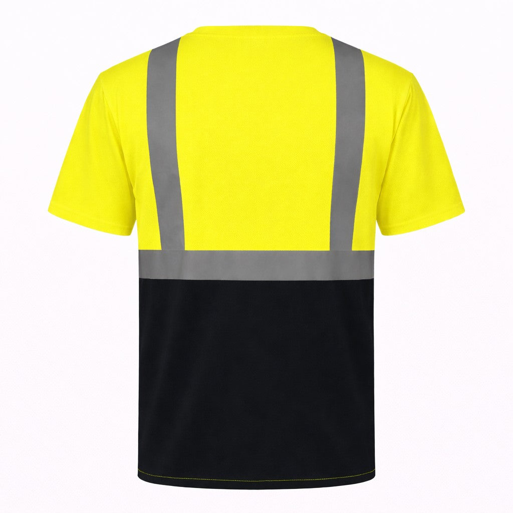 OccuNomix Type R Class 2 Hi-Vis Black Bottom T-Shirt, LUX-SSETPBK