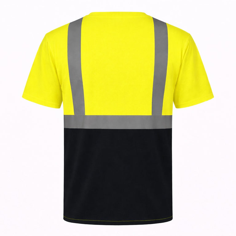 OccuNomix Type R Class 2 Hi-Vis Black Bottom T-Shirt, LUX-SSETPBK