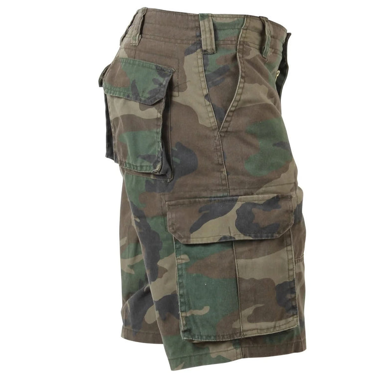 Rothco Vintage Paratrooper Cargo Shorts - Woodland Camo
