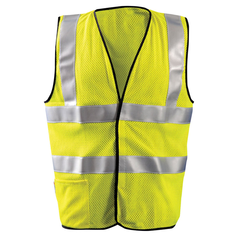 Occunomix Type R Class 2 Hi-Vis Flame Resistant Dual Stripe Mesh Safety Vest, LUX-SSFGCFR