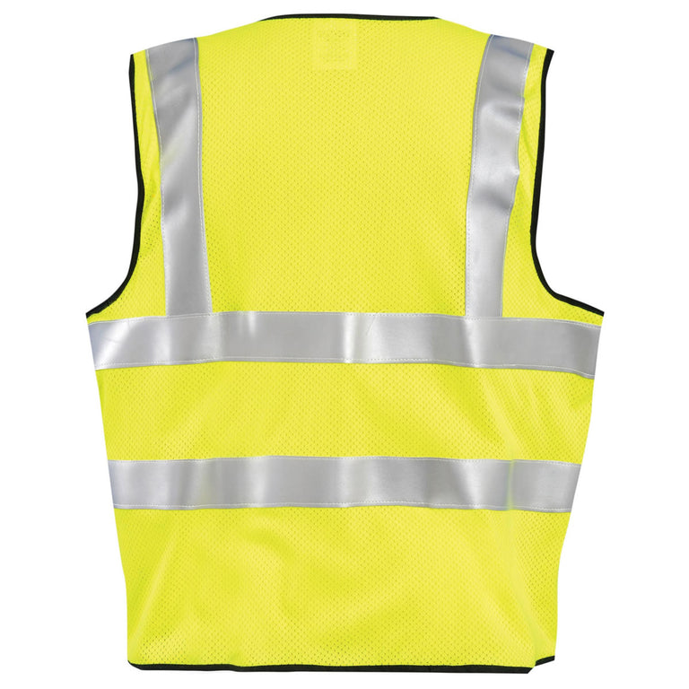 Occunomix Type R Class 2 Hi-Vis Flame Resistant Dual Stripe Mesh Safety Vest, LUX-SSFGCFR