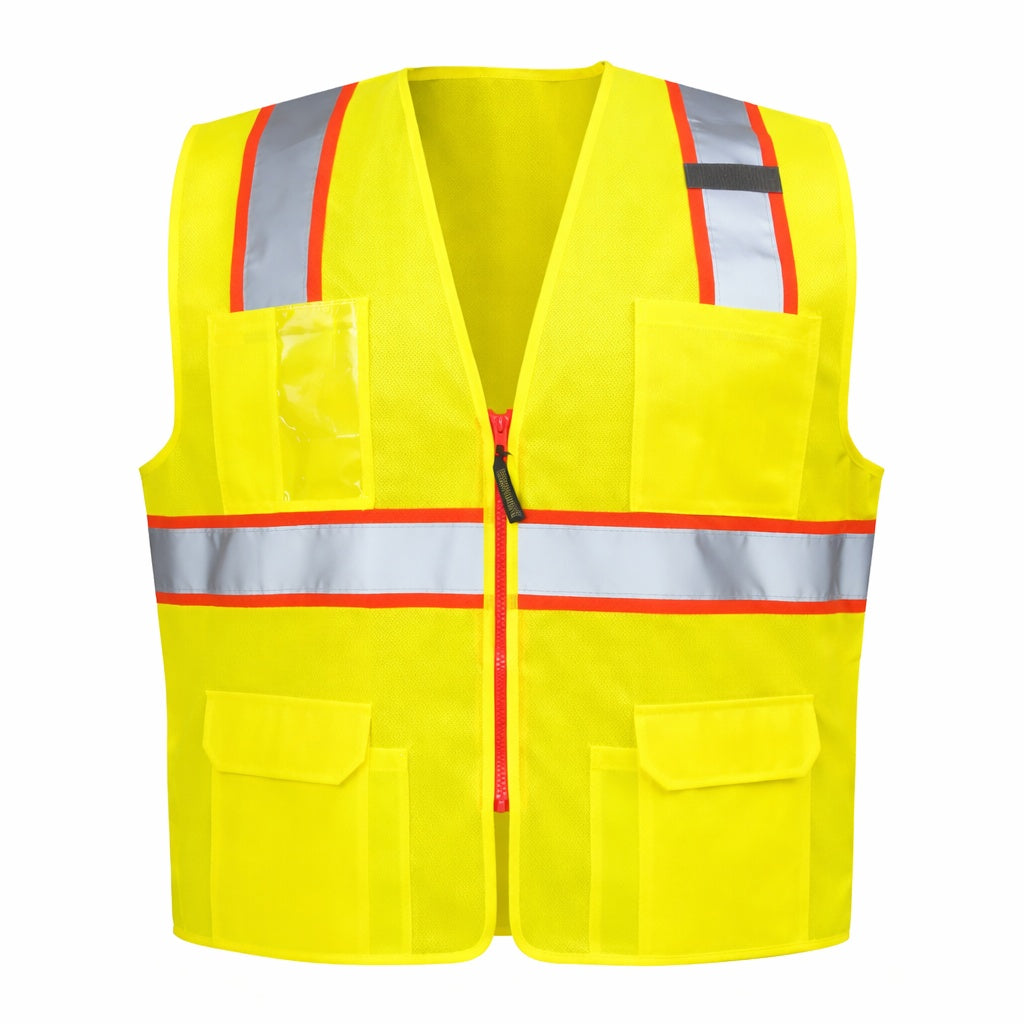 OccuNomix Type R Class 2 Hi-Vis Two-Tone Surveyor Mesh Safety Vest, LUX-ATRNSM