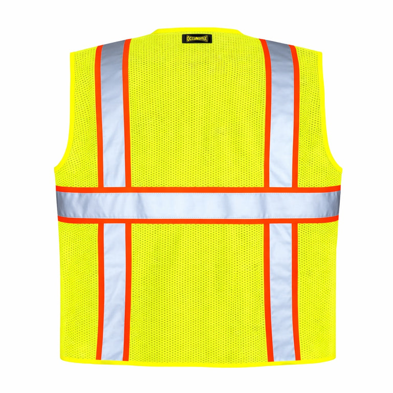 OccuNomix Type R Class 2 Hi-Vis Two-Tone Surveyor Mesh Safety Vest, LUX-ATRNSM