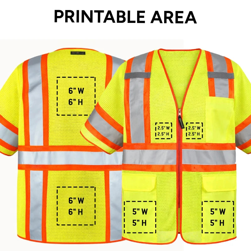 Custom OccuNomix Type R Class 2 Hi-Vis Two-Tone Mesh Safety Vest, LUX-HSCLC3Z