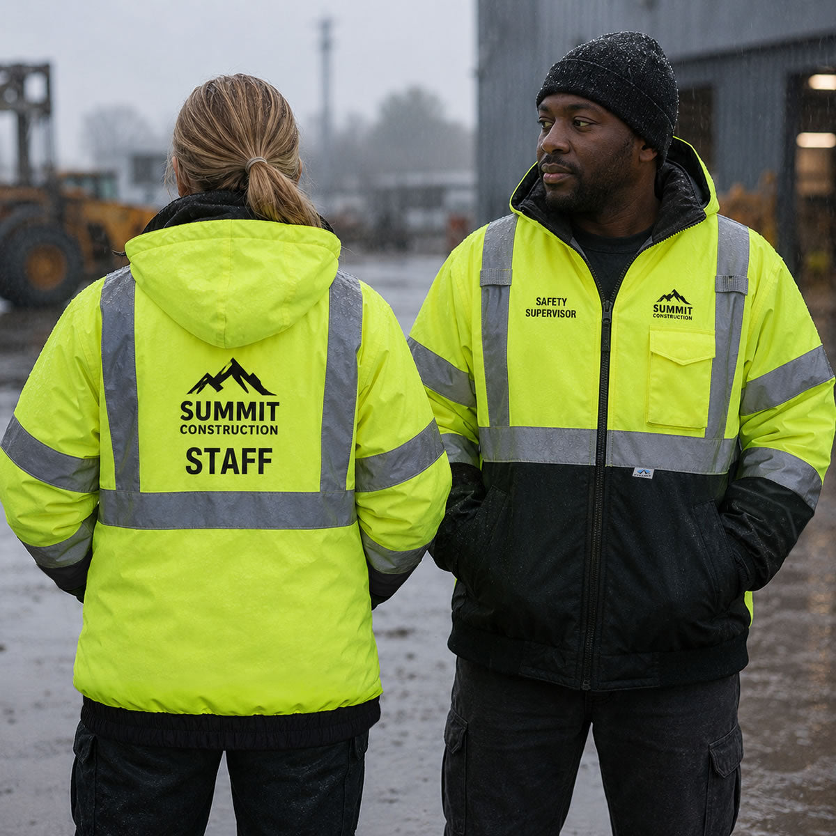 Custom Pyramex RJ32 Type R Class 3 Hi-Vis Waterproof Quilt Lined Jacket, Hi-Vis Lime Green