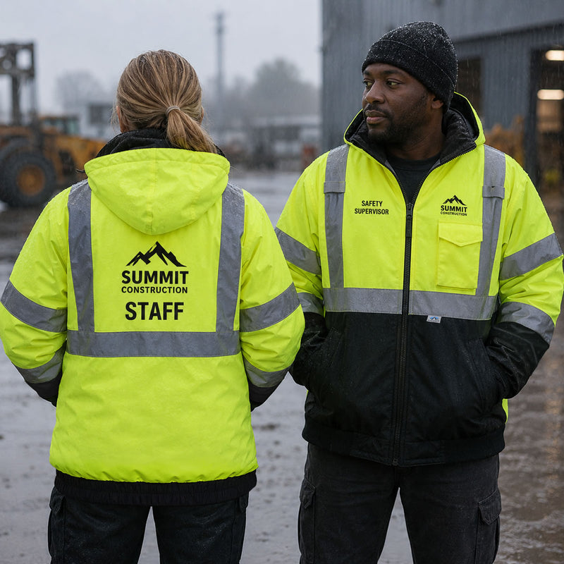 Custom Pyramex RJ32 Type R Class 3 Hi-Vis Waterproof Quilt Lined Jacket, Hi-Vis Lime Green