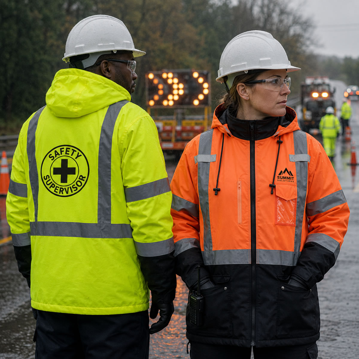 Custom Pyramex RP31 Type R Class 3 Hi-Vis Waterproof Fleece Lined Parka