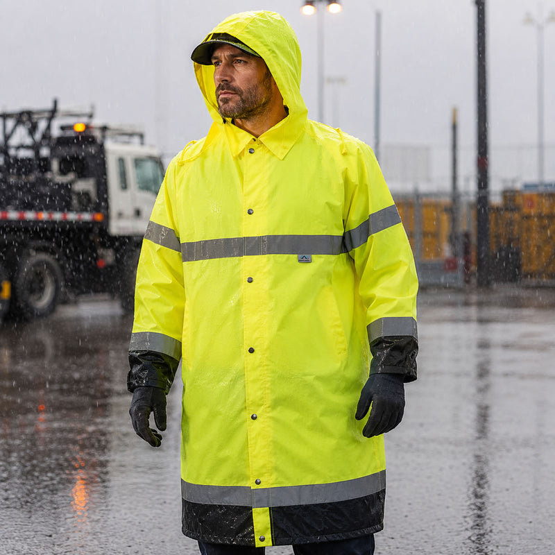 Pyramex RRWC31 Type R Class 3 Hi-Vis Waterproof Rain Jacket, view 3 of 4