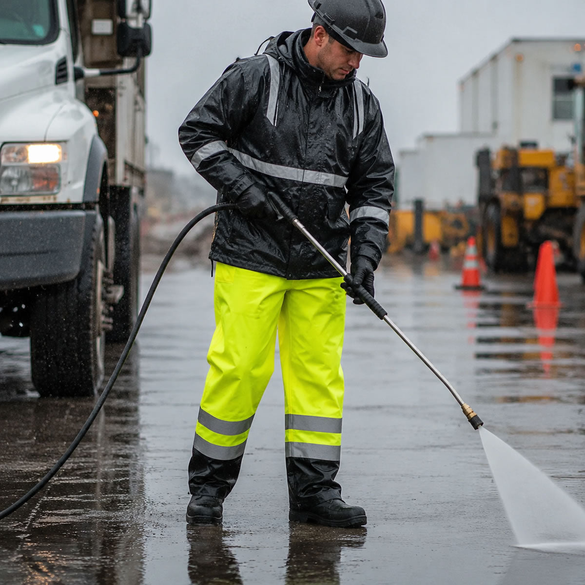 Pyramex RRWP31 Type R Class E Hi-Vis Waterproof Rain Pants