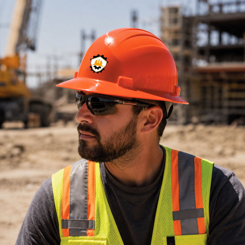 Custom Delta Plus Americana Full Brim Hard Hat, 4-Point Mega Ratchet Suspension