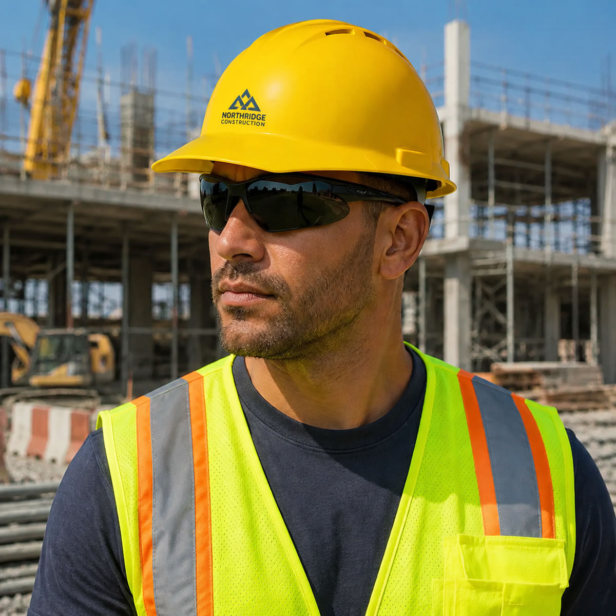 Custom Delta Plus Americana Vented Cap Style Hard Hat, 4-Point Mega Ratchet Suspension