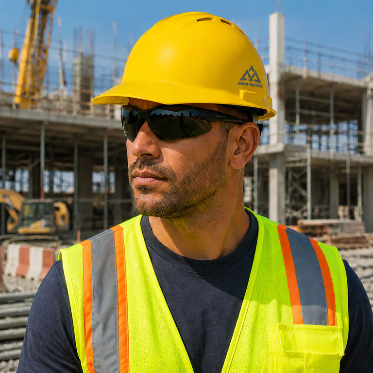 Custom Delta Plus Americana Vented Cap Style Hard Hat, 4-Point Mega Ratchet Suspension