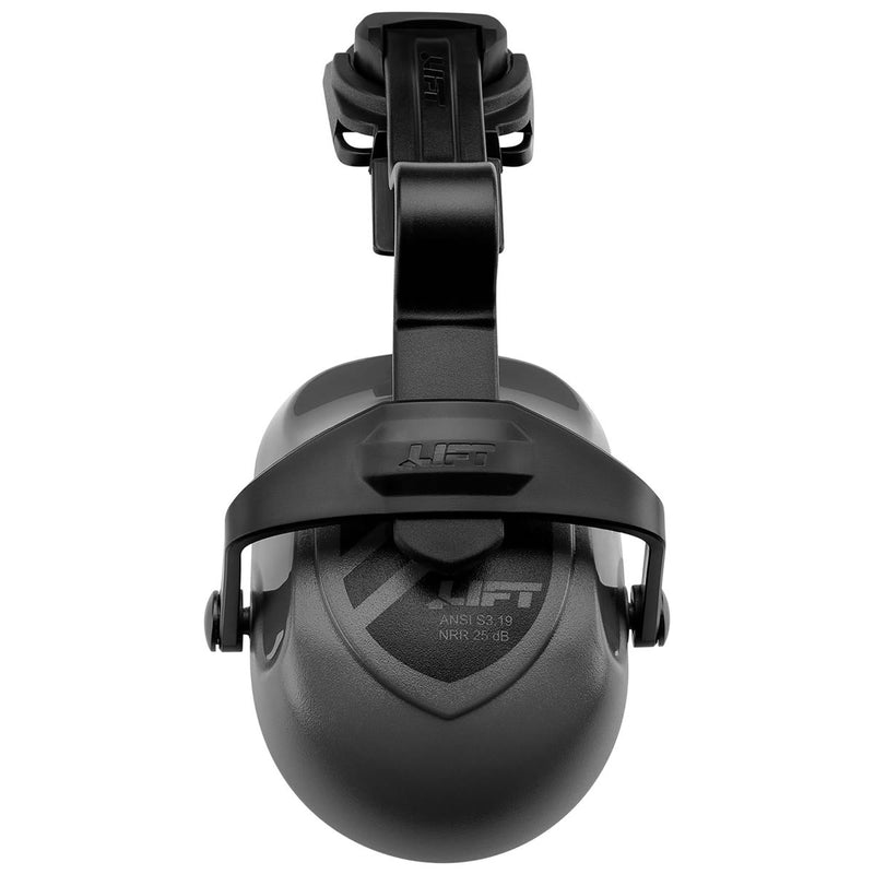 LIFT Full Brim Mounted Earmuffs, HEP25-23BK, Gray