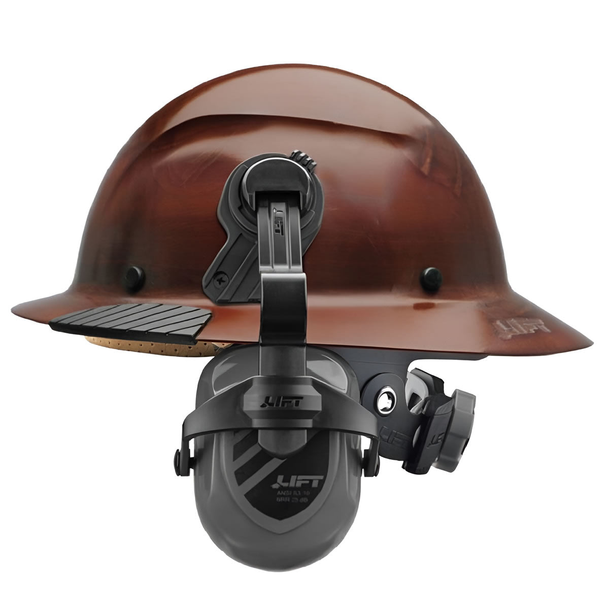 LIFT Full Brim Mounted Earmuffs, HEP25-23BK, Gray