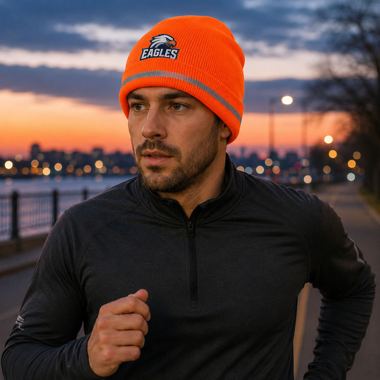 Customized Hi-Vis Reflective Beanie, LUX-KCR-P, 12 Pack