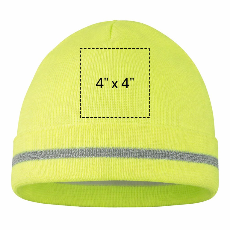 Customized Hi-Vis Reflective Beanie, LUX-KCR-P, 12 Pack