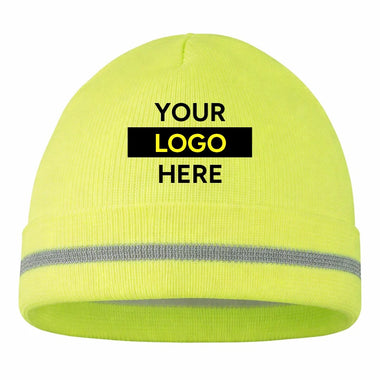 Customized Hi-Vis Reflective Beanie, LUX-KCR-P, 12 Pack