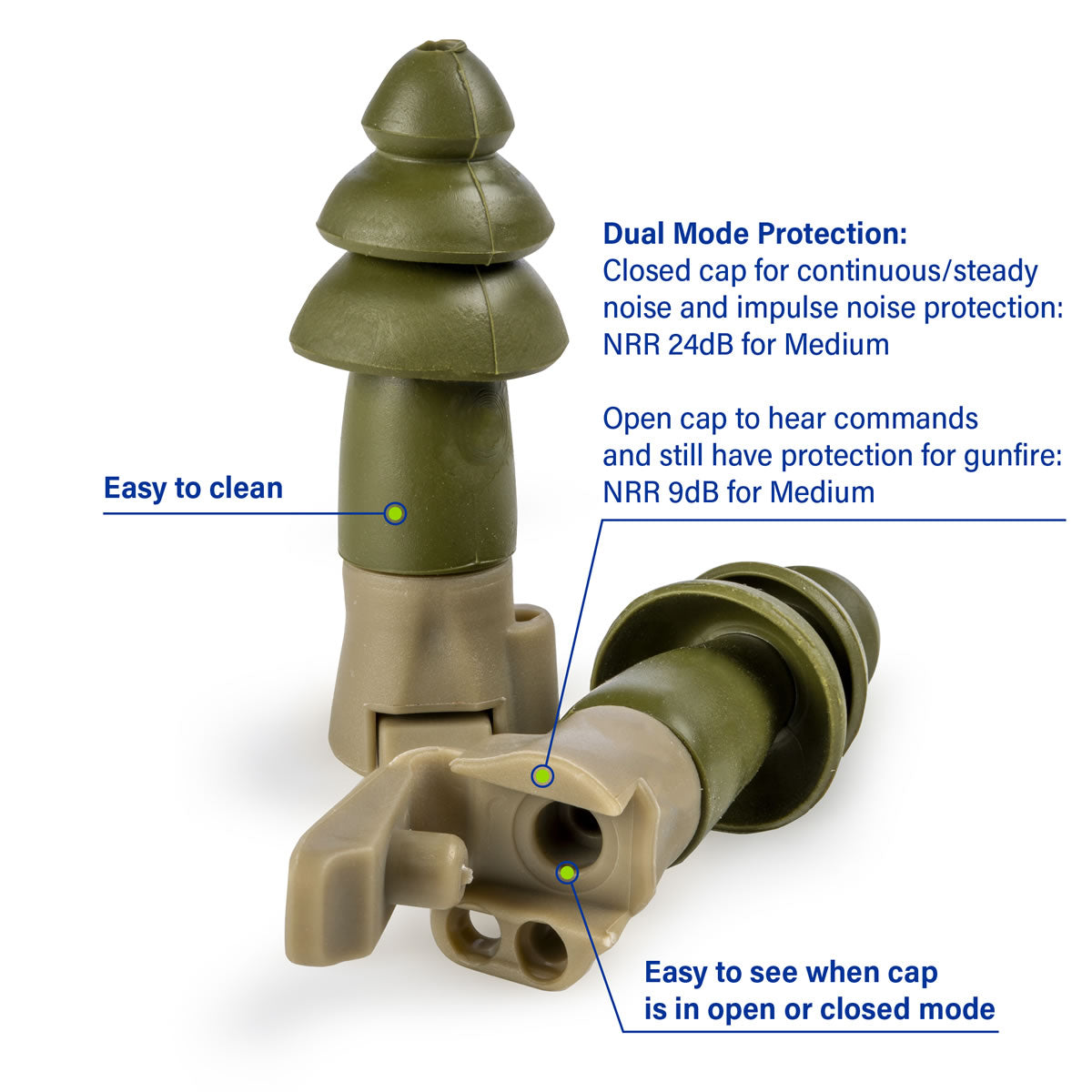 Moldex BattlePlugs Earplugs, NRR 24dB