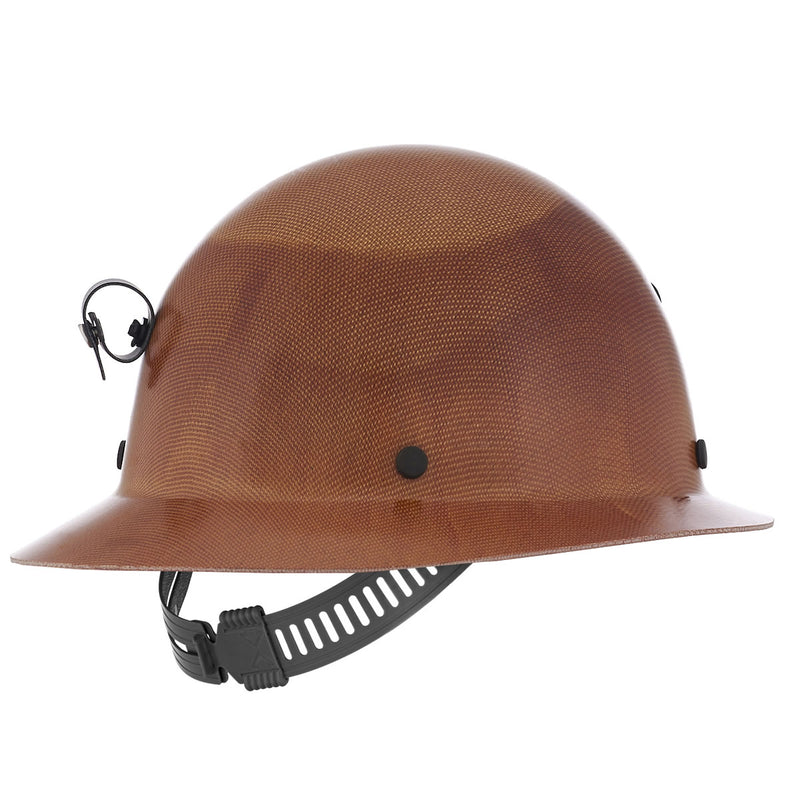MSA Skullgard Full Brim Hard Hat, Staz-On Suspension with Lamp Bracket