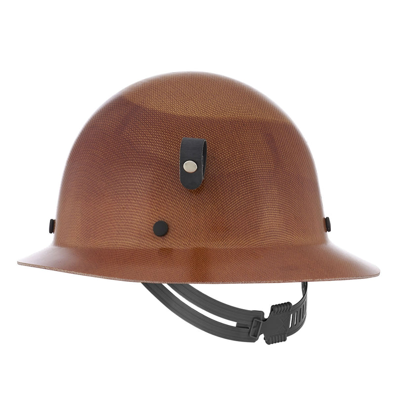 MSA Skullgard Full Brim Hard Hat, Staz-On Suspension with Lamp Bracket