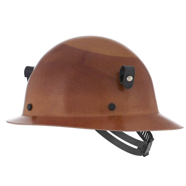 MSA Skullgard Full Brim Hard Hat, Staz-On Suspension with Lamp Bracket