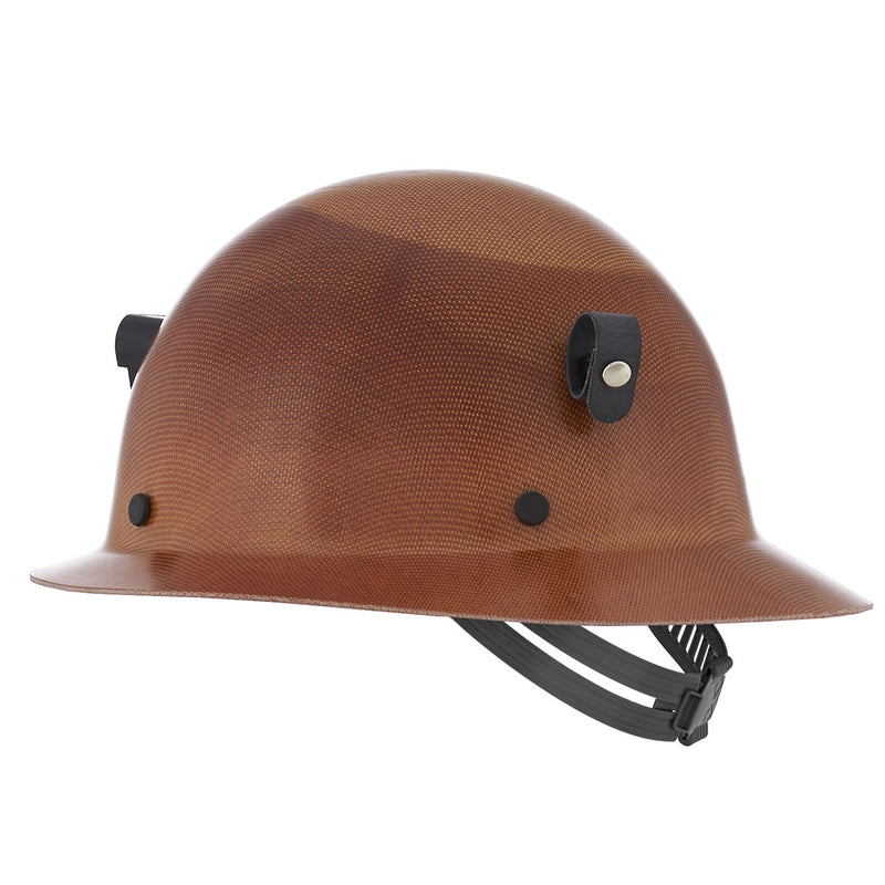 MSA Skullgard Full Brim Hard Hat, Staz-On Suspension with Lamp Bracket