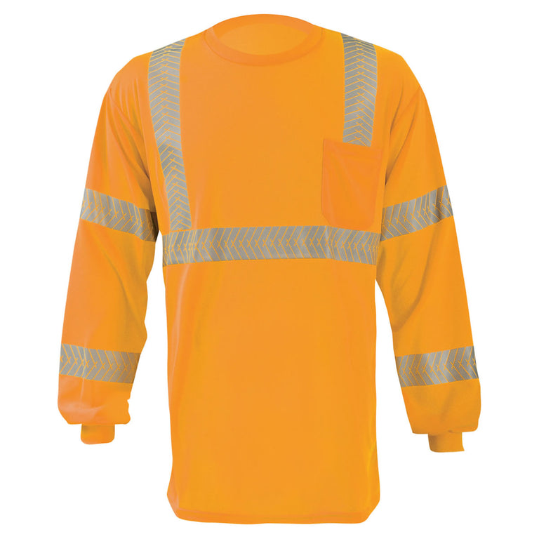 OccuNomix Type R Class 3 Hi-Vis Segmented Tape Long Sleeve T-Shirt, LUX-TLSP3B