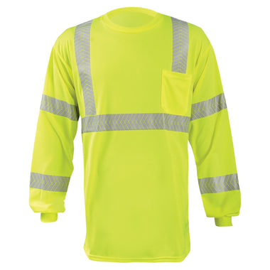 OccuNomix Type R Class 3 Hi-Vis Segmented Tape Long Sleeve T-Shirt, LUX-TLSP3B