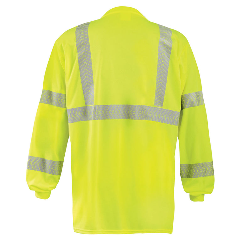 OccuNomix Type R Class 3 Hi-Vis Segmented Tape Long Sleeve T-Shirt, LUX-TLSP3B