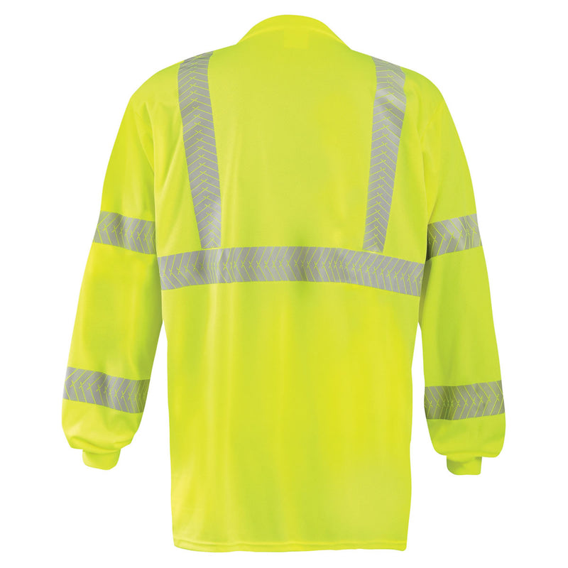 OccuNomix Type R Class 3 Hi-Vis Segmented Tape Long Sleeve T-Shirt, LUX-TLSP3B