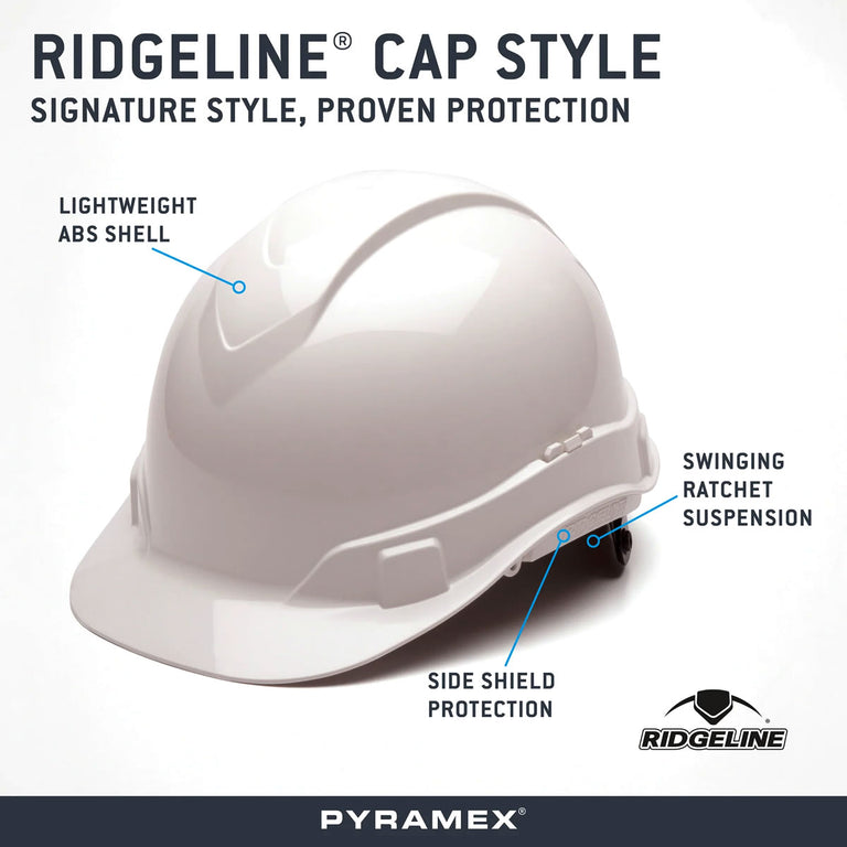 Custom 3D Pyramex Ridgeline Cap Style Hard Hat, 4-Point Ratchet Suspension