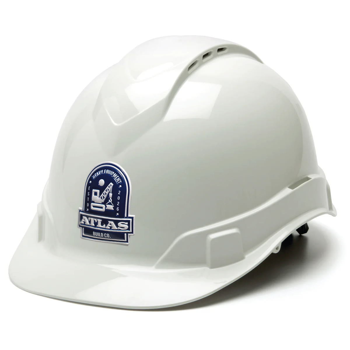 Custom 3D Pyramex Ridgeline Vented Cap Style Hard Hat, 4-Point Ratchet Suspension