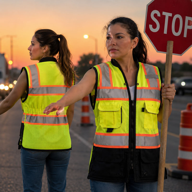 Pyramex RVZF61 Women's Type R Class 2 Hi-Vis Black Bottom Safety Vest, view 4 of 5